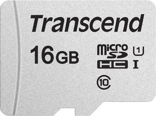 Transcend microSDHC 300S 16GB flashgeheugen Klasse 10 NAND