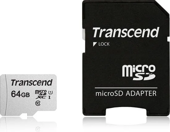 Transcend microSDXC 300S 64GB flashgeheugen Klasse 10 NAND