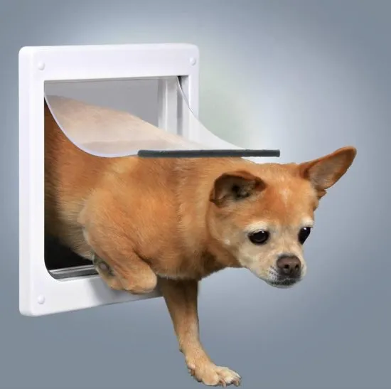 Trixie 2-Way Dog Flap - Hondenluik - Wit - S/M: 36x30 cm