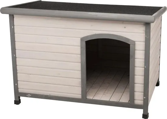 Trixie natura hondenhok classic plat dak grijs 116x79x82 cm