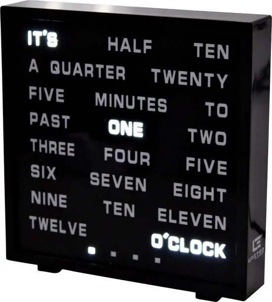 United Entertainment - LED Word Clock - Engels 17x16,5 cm