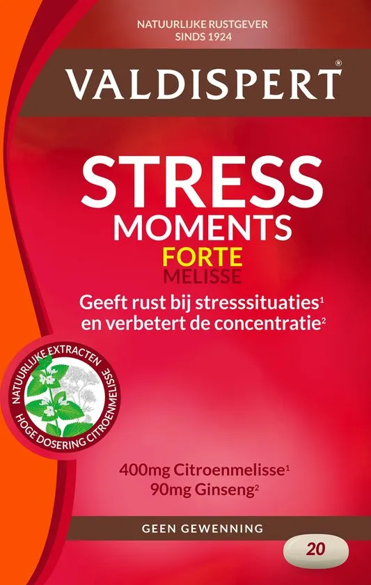 Valdispert Stress Moments Extra Sterk Voedingssupplement - 20 tabletten