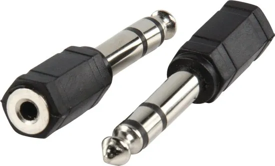 Valueline AC-007 kabeladapter/verloopstukje 3.5mm 6.35mm Zwart