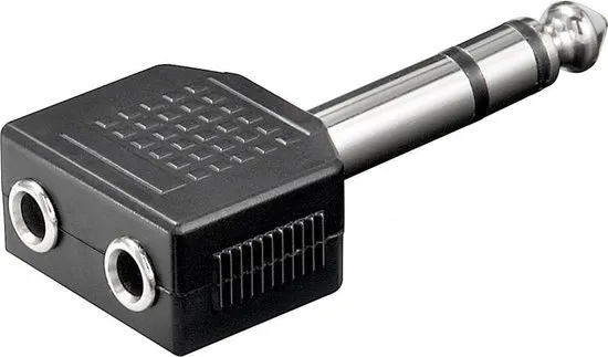 Valueline AC-014 kabeladapter/verloopstukje 3.5mm 6.35mm Zwart