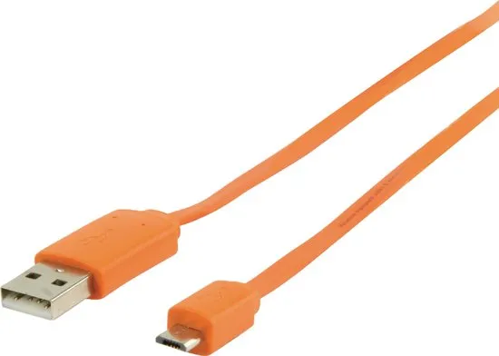 Valueline - USB 2.0 A naar Micro B Kabel - Oranje - 1 meter