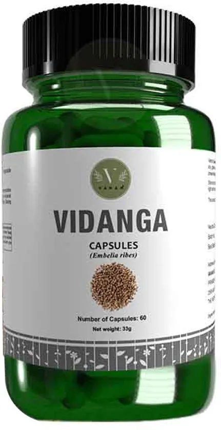 Vanan Vidanga – Ondersteunt de darmfunctie - Vegan voedingssupplement met valse zwarte peper – Ayurvedisch – 60 capsules