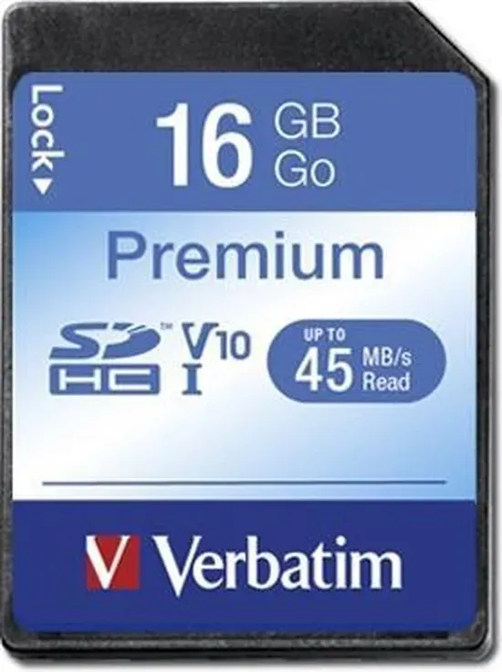 Verbatim Premium flashgeheugen 16 GB SDHC Klasse 10