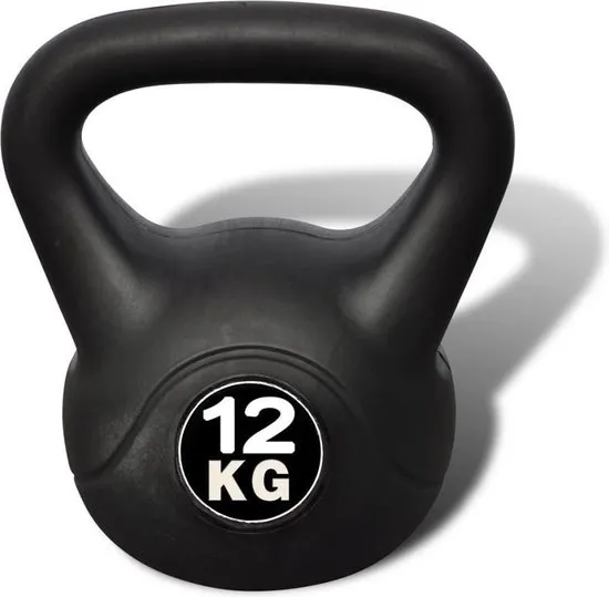 Vida XL Kettlebell - 12 kg - Zwart