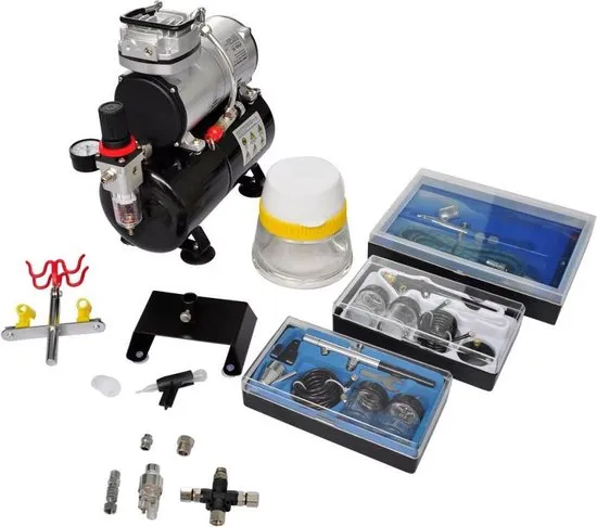 vidaXL - 140284 Compressor - Airbrush set met 3 spuitpistolen