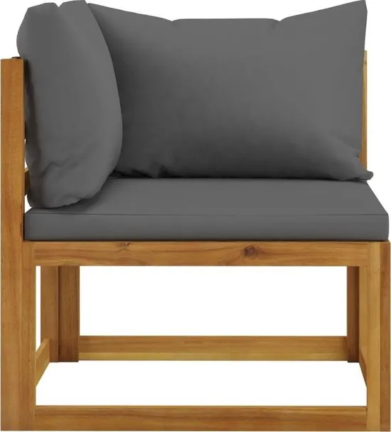 vidaXL 5-delige Loungeset met kussens massief acaciahout