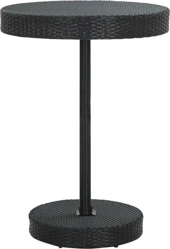 vidaXL 5-delige Tuinbarset met kussens poly rattan zwart