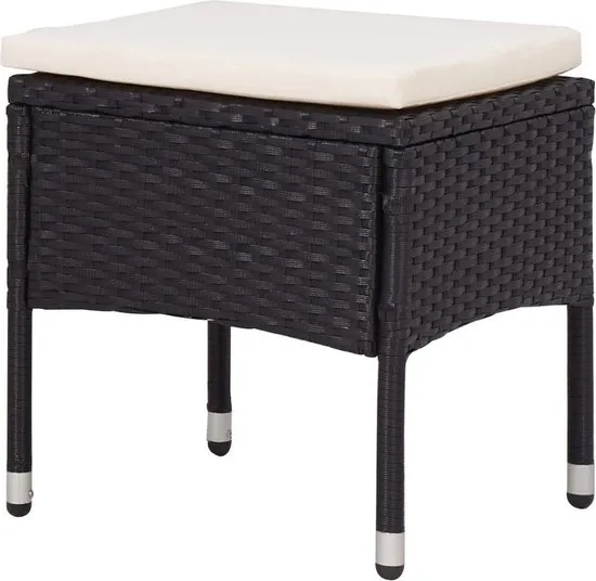 vidaXL 5-delige Tuinset poly rattan en acaciahout zwart