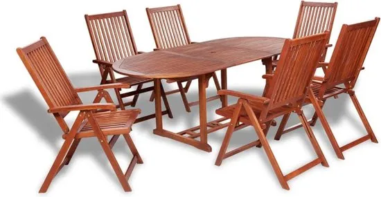 vidaXL 7-delige Tuinset massief acaciahout