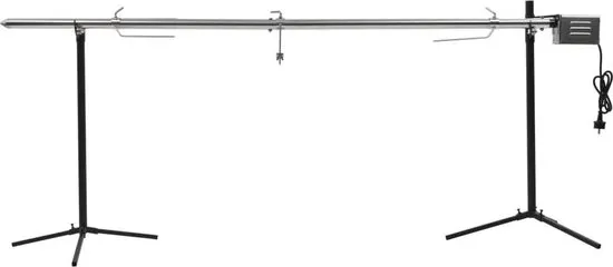 vidaXL Automatische barbecue met motor 207x45x81 cm roestvrij staal  VDXL_44644