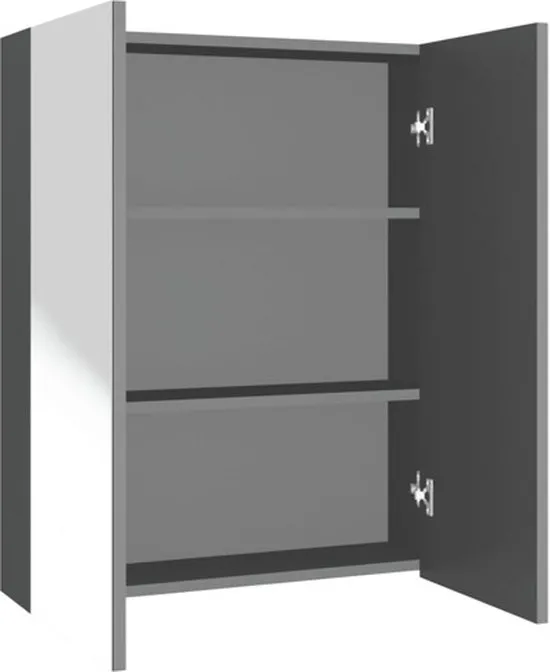vidaXL Badkamerkast met spiegel 60x15x75 cm MDF antracietkleurig
