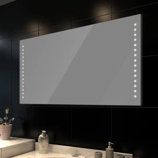vidaXL - Badkamerspiegel met LED verlichting - Spiegel - Glas - 60x100 cm - Transparant