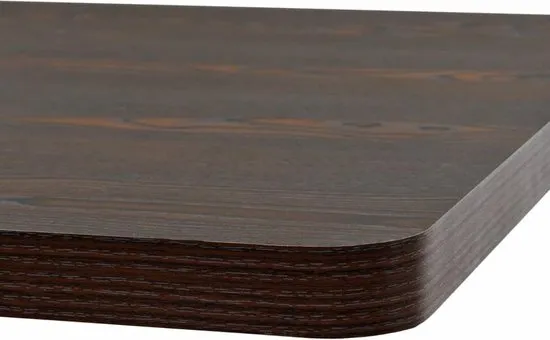 vidaXL Bistrotafel vierkant 80x80x75 cm MDF en staal donker essenkleur  VDXL_245611