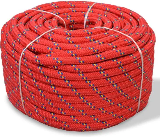 vidaXL Boot touw 6 mm 500 m polypropyleen rood