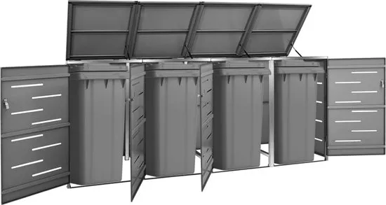 vidaXL Containerberging vierdubbel 276,5x77,5x115,5 cm roestvrij staal