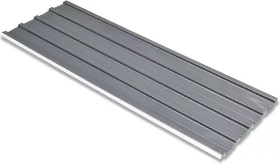 vidaXL Dakpanelen gegalvaniseerd staal grijs 12st