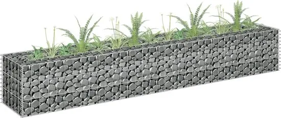 vidaXL Gabion plantenbak verhoogd 180x30x30 cm gegalvaniseerd staal
