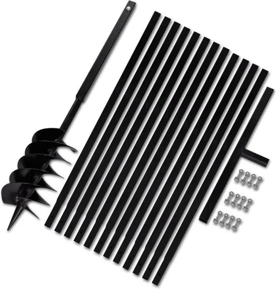 vidaXL Grondboor met handvat 150 mm en verlengstukken 13 m (staal)
