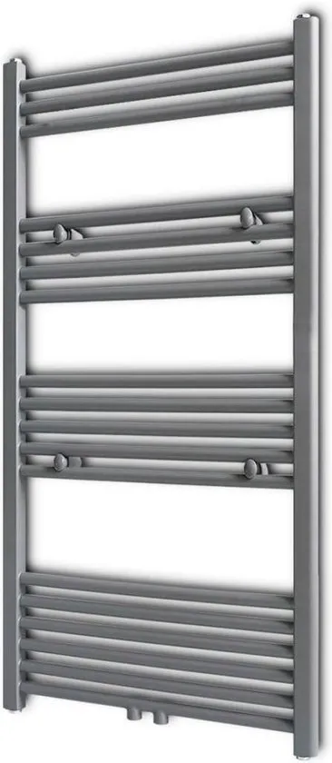 vidaXL Handdoekradiator grijs recht 600 x 1160 mm