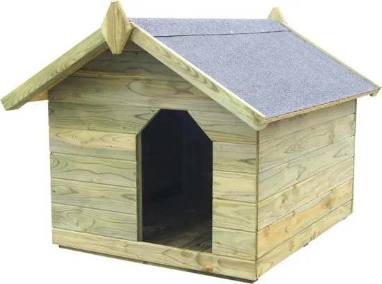 vidaXL Hondenhok voor tuin opklapbaar dak FSC geïmpregneerd grenenhout