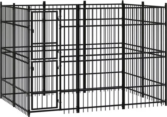 vidaXL Hondenkennel 5.53 m² staal