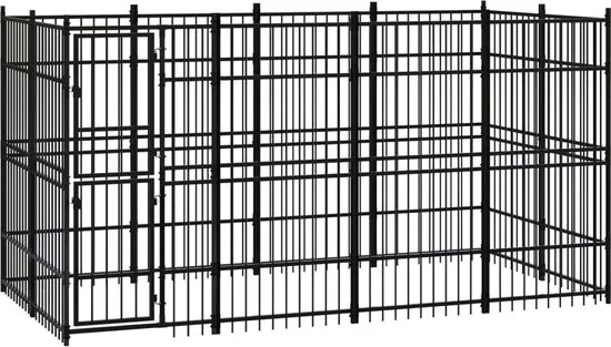 vidaXL Hondenkennel 7.37 m² staal