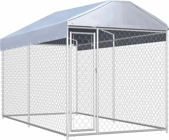 vidaXL Hondenkennel voor buiten met dak 382x192x235 m