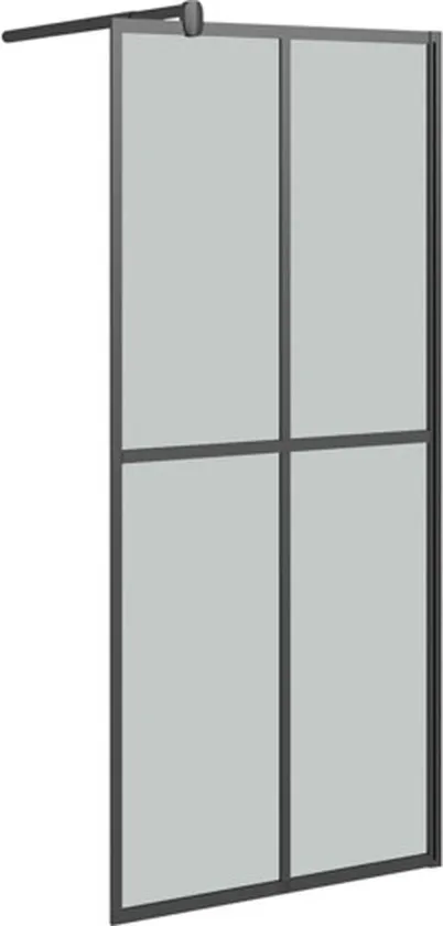 vidaXL Inloopdouchescherm 80x195 cm donker gehard glas