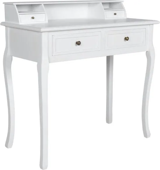 vidaXL - Kaptafel Kaptafel Femke met lades wit 60635