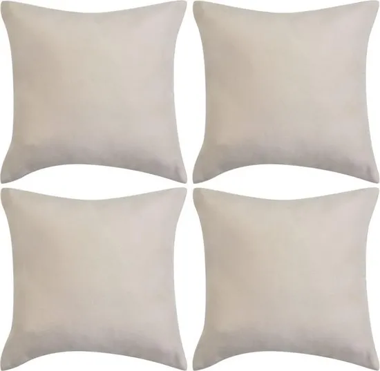 vidaXL Kussenhoezen 4 stuks beige imitatie suède 50x50 cm polyester