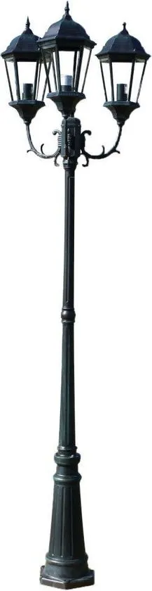 vidaXL - Lantaarn Tuinlantaarn Brighton 3-arms 230 cm groen 40243