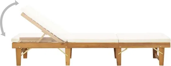 vidaXL Ligbed met kussen inklapbaar massief acaciahout