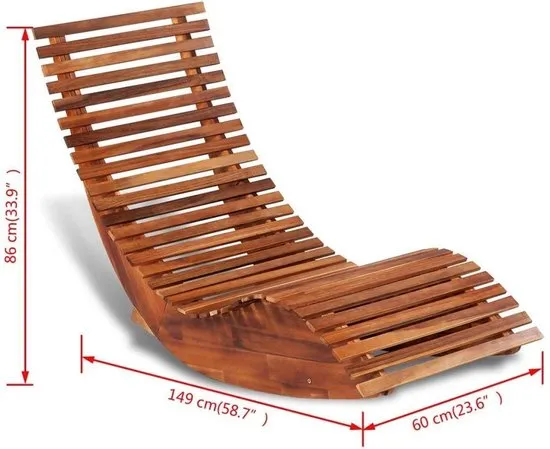 vidaXL Ligbed schommelend acaciahout