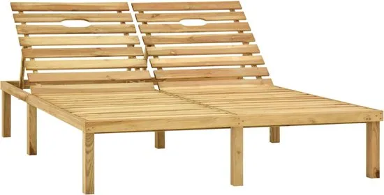 vidaXL Ligbed tweepersoons groen geïmpregneerd grenenhout