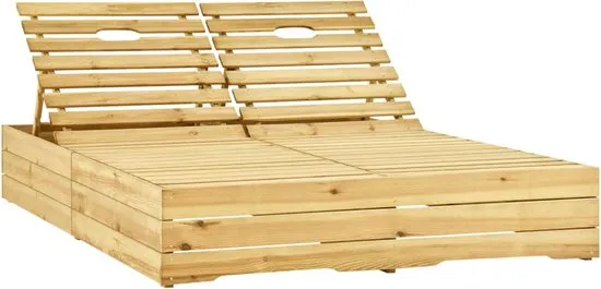 vidaXL Ligbed tweepersoons groen geïmpregneerd grenenhout