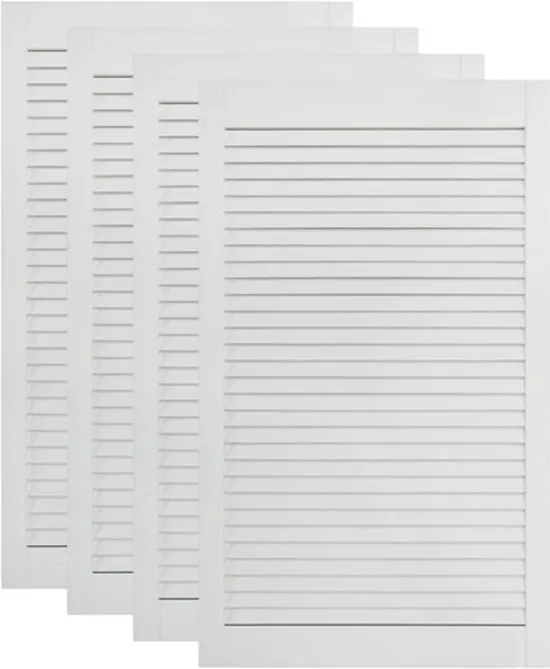 vidaXL Louvredeuren 4 st 99.3x49.4 cm massief grenenhout wit