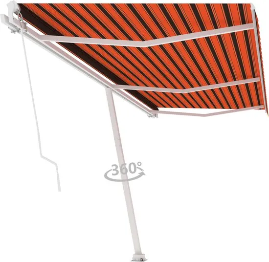 vidaXL Luifel vrijstaand handmatig uittrekbaar 600x300 cm oranje bruin