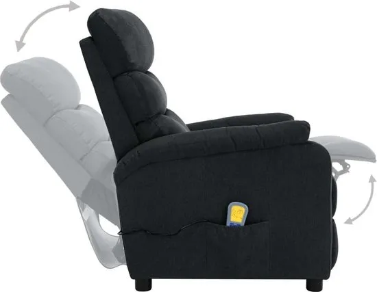vidaXL Massagestoel verstelbaar elektrisch stof donkergrijs  VDXL_3073695