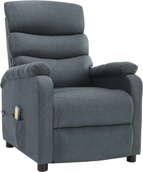 vidaXL Massagestoel verstelbaar stof lichtgrijs