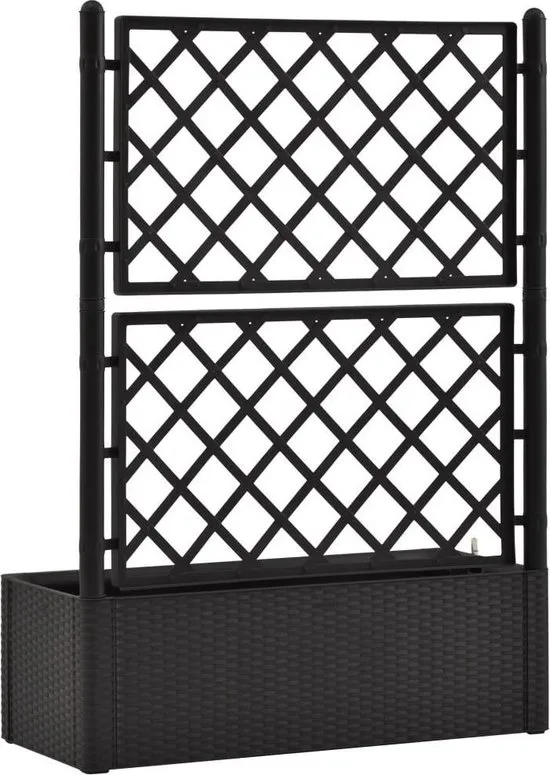 vidaXL Plantenbak hoog met latwerk en zelfbewateringssysteem antraciet  VDXL_313969