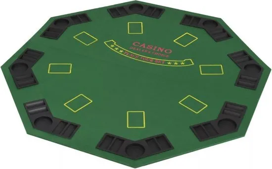 vidaXL Poker tafelblad voor 8 spelers 2-voudig inklapbaar groen