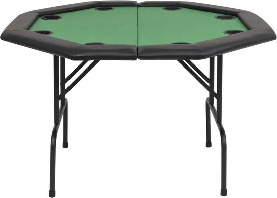 vidaXL Pokertafel voor 8 spelers achthoekig 2-voudig inklapbaar groen