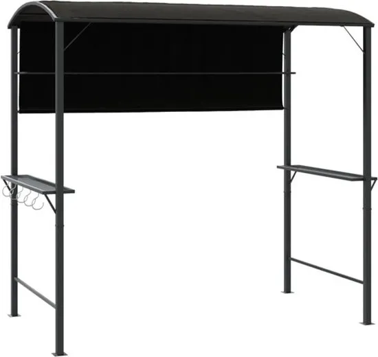 vidaXL Prieel met dak 220x110x200 cm antracietkleurig