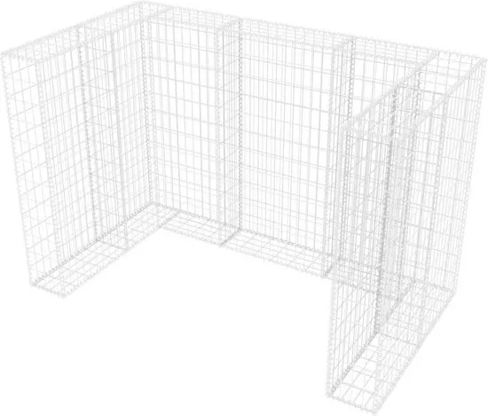 vidaXL Schanskorf dubbele vuilnisbak ombouw 180x100x120 cm staal