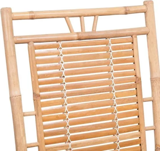 vidaXL Schommelstoel met kussen bamboe