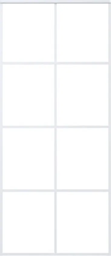 vidaXL Schuifdeur 90x205 cm ESG-glas en aluminium wit